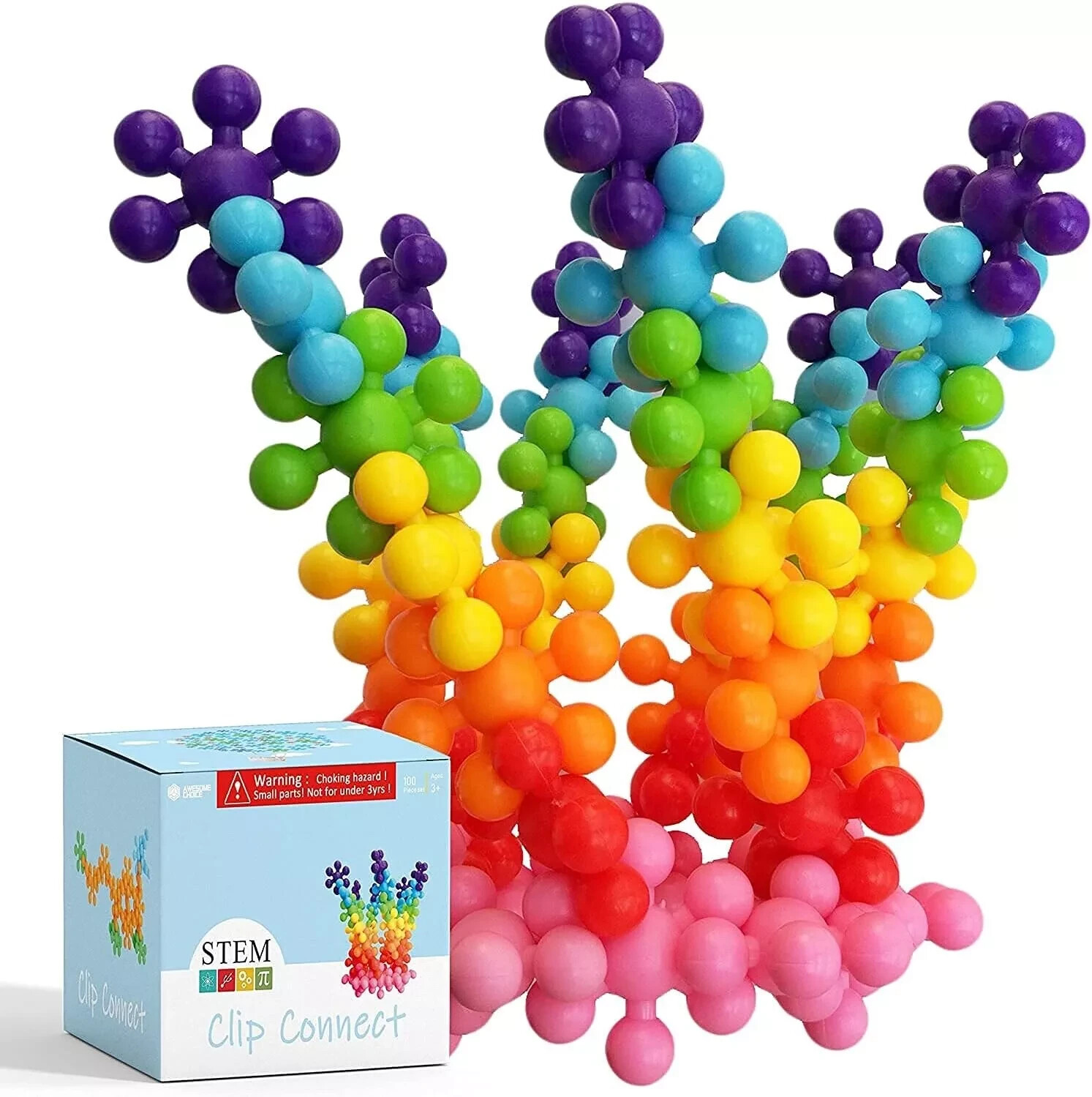 Clip Connect 100 Pieces Diameter 1.5" Interlocking Solid Plastic Brand NEW w BOX