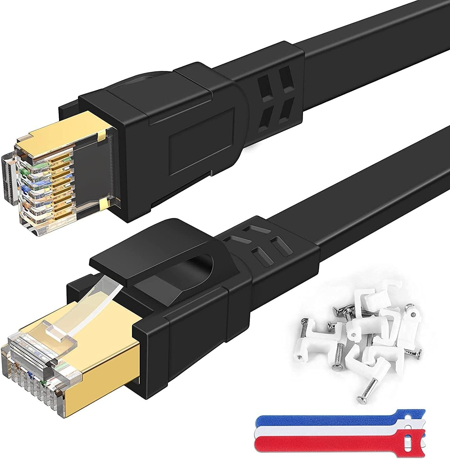 Cat 8 30FT RJ45 Ethernet Cable Super Speed 40Gbps Patch LAN Network Gold Plated