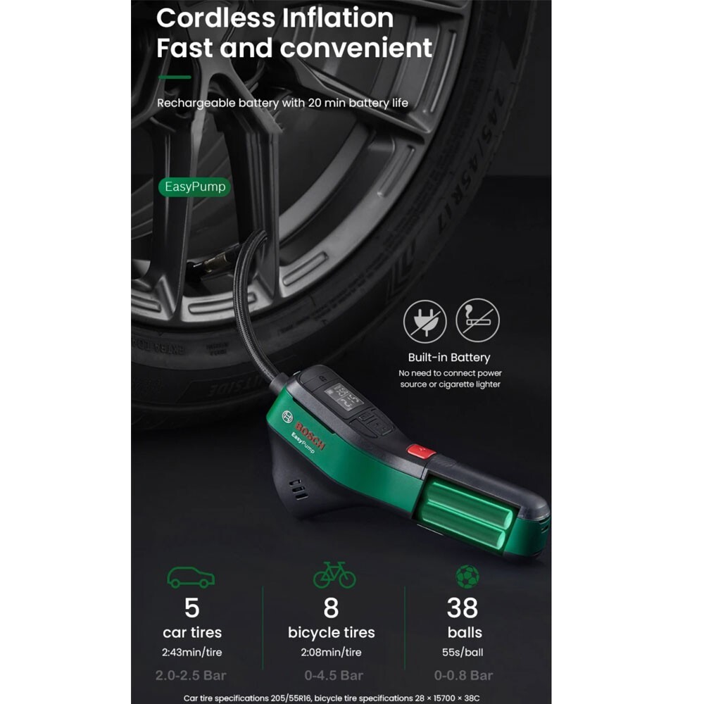 [Express Ship] BOSCH Easy Pump Cordless Compressed Air pump Tyre Inflator