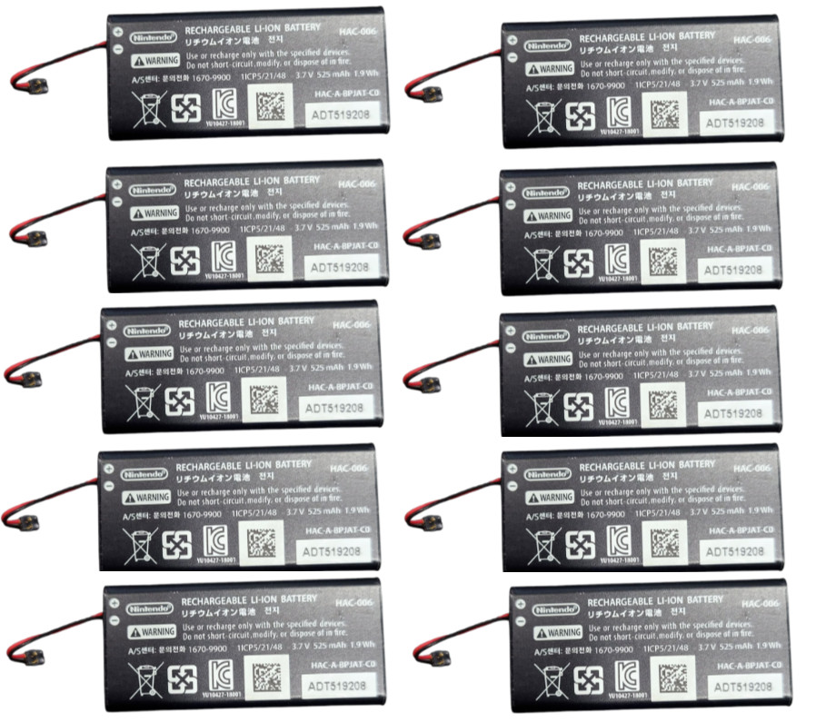 LOT OF 10 New Original Nintendo Switch JoyCon Control OEM HAC-006 525mAh Battery