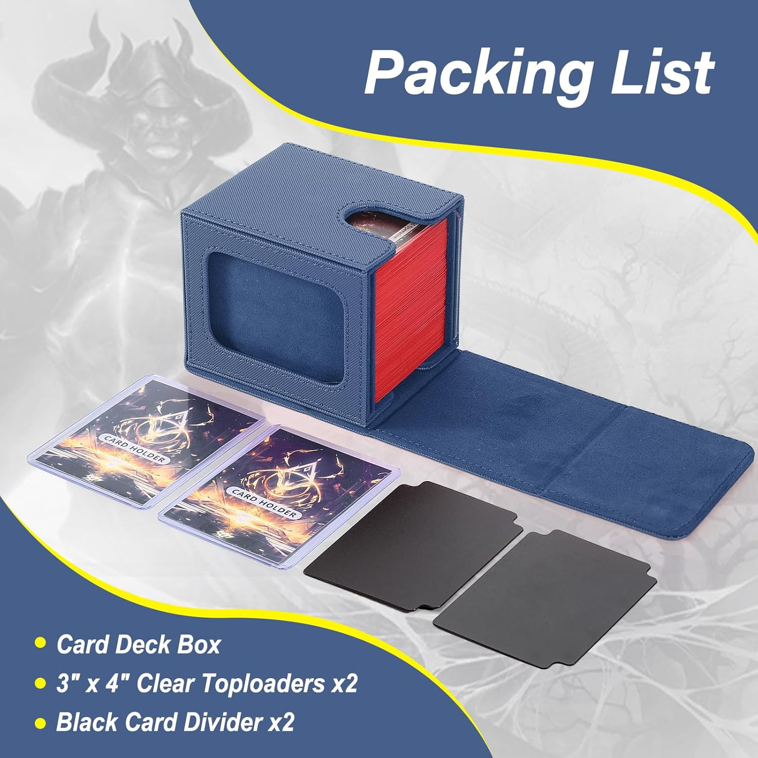 MTG Deck Box, Double Display Window MTG, Commander Deck Box Fits 120+ Single Sle