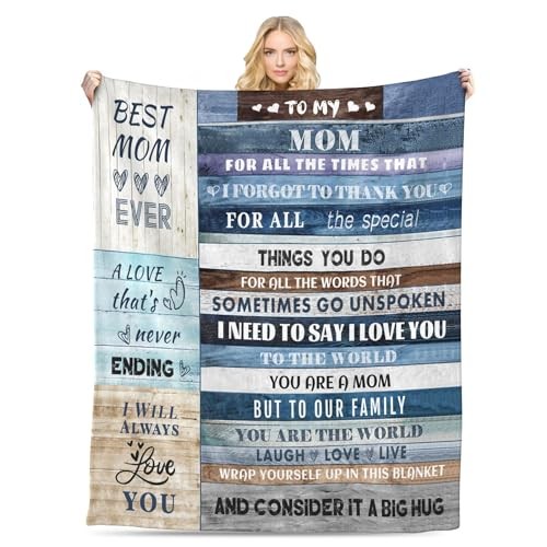 Soft Flannel Throw Blanket for Mom - Bed Blanket Gift (60x80) for Anniversary,