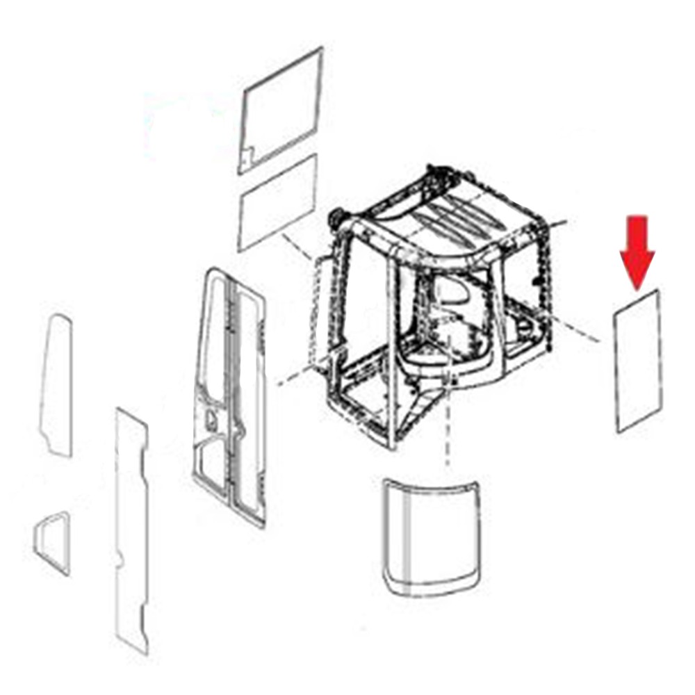 Glass 4683794 fits Hitachi ZX35U-3 ZX35U-3F ZX38U-3 ZX38U-3F ZX40U-3 ZX40U-3U