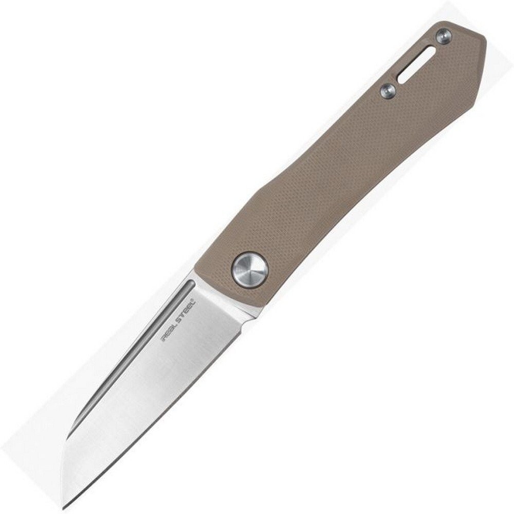 Real Steel Solis Lite D2 Tool Blade Coyote Tan G10 Handle Pocket Knife - 7064CS