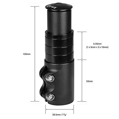 Bike Stem Riser Extender MTB Handlebar Stem Adapter with Hex Key for 1-1/8"