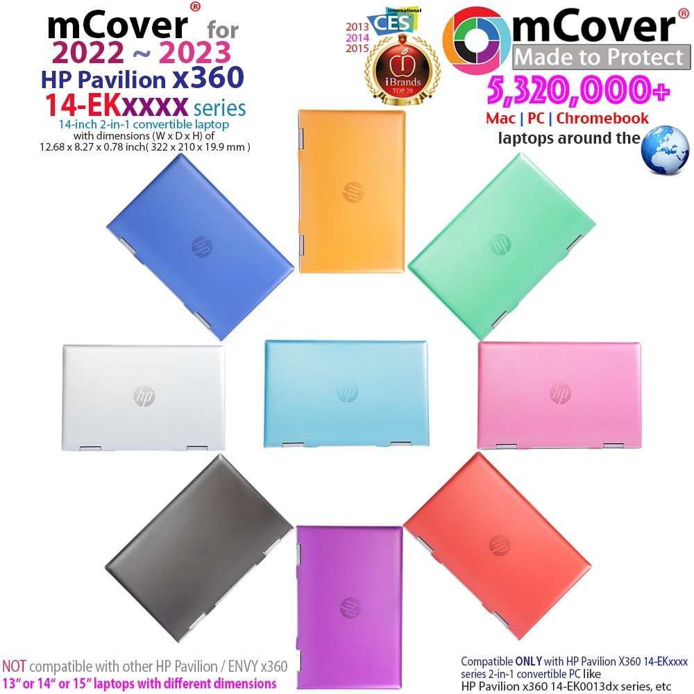 NEW mCover® Hard Case for 2022 2023 14" HP Pavilion x360 14-EKxxxx series laptop