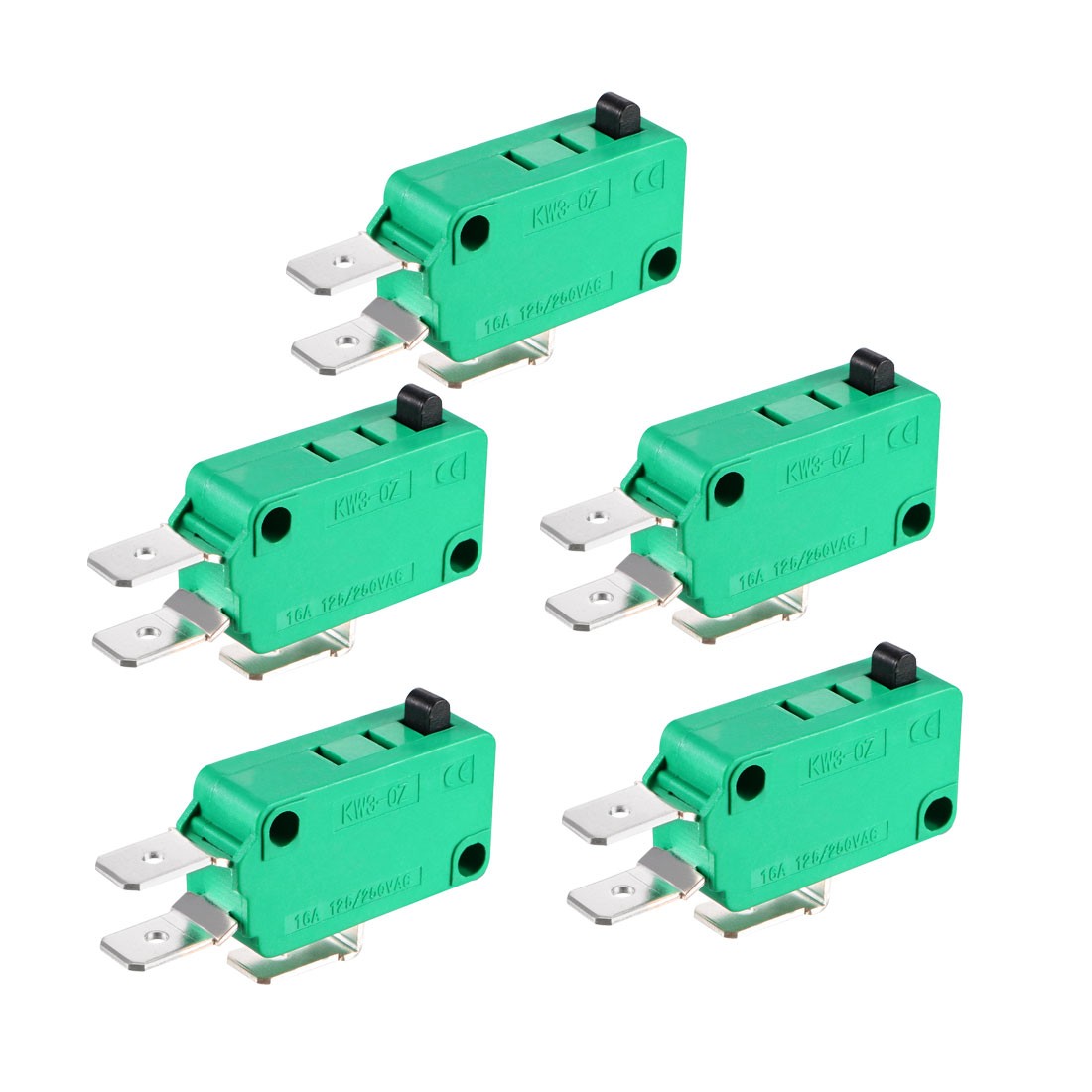 5PCS KW3-OZ 16A 125/250VAC SPDT NO NC Push Button Action Type Micro Switches
