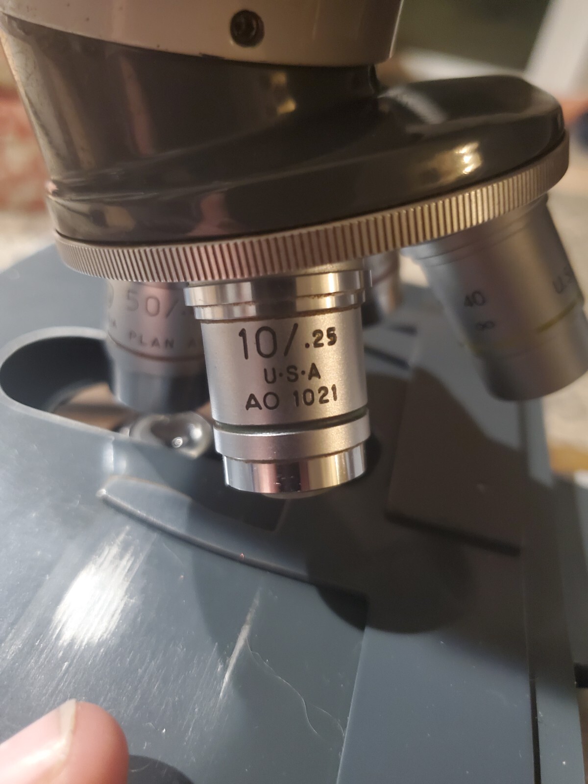 Microscope American Optical One-Ten MicroStar Dual Head w/4 Objectives