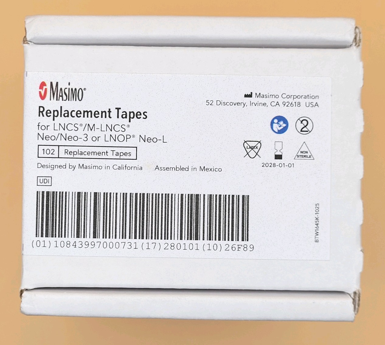 Masimo Replacement Tapes for LNCS/M-LNCS NEO/NEO-3, LNOP NEO-L, Qt 102 New