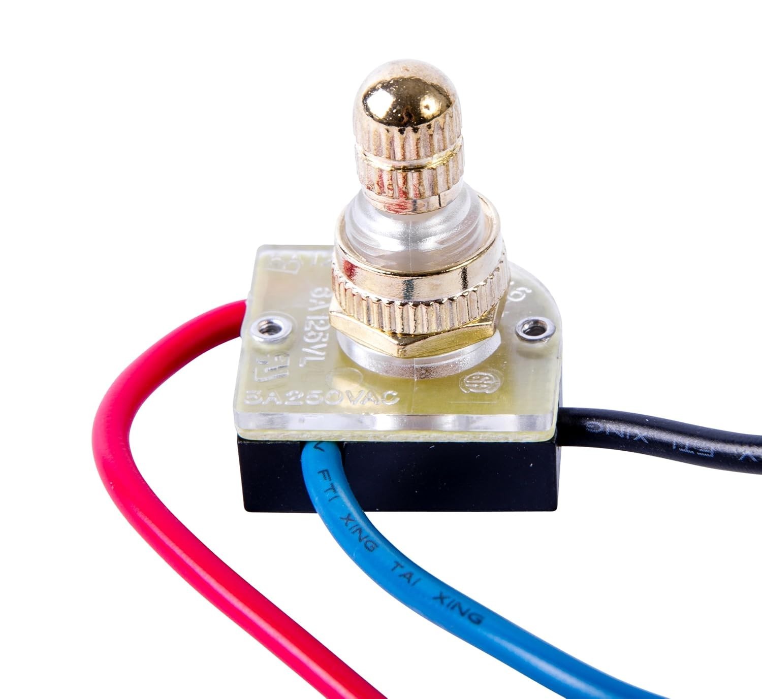 Efficient 6A Brass Rotary Switch with Quick Connect, Ideal for Home Applications