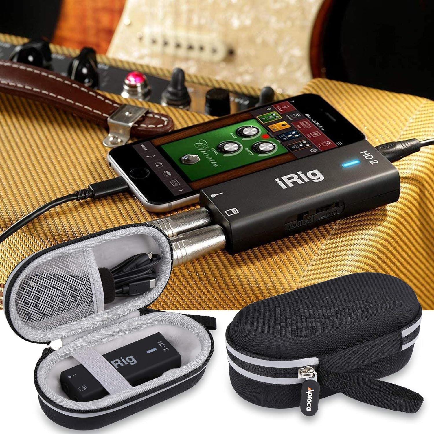 Hard Storage Carrying Case for IK Multimedia Irig HD 2 Digital Guitar Interface