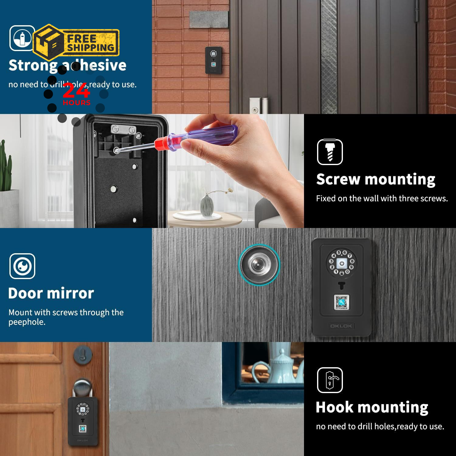 SFW NEW Smart Lock Box,Bluetooth Key Box with App Control & Passcode,...