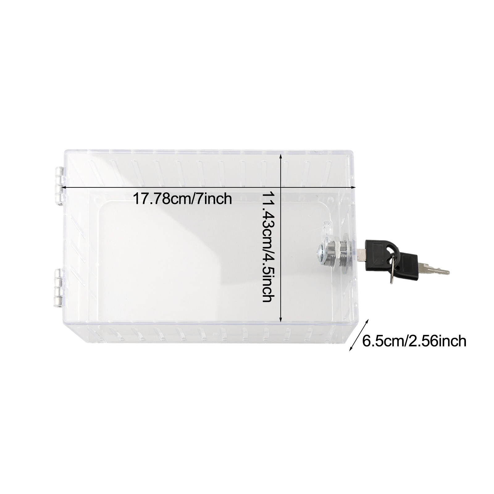 Transparent Lock Box for Thermostat with Key Clear PS Protective Cover