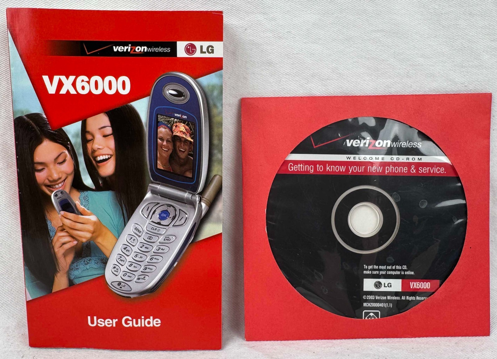 Verizon VX6000 User Guide / manual with CD - English & Spanish version. LG