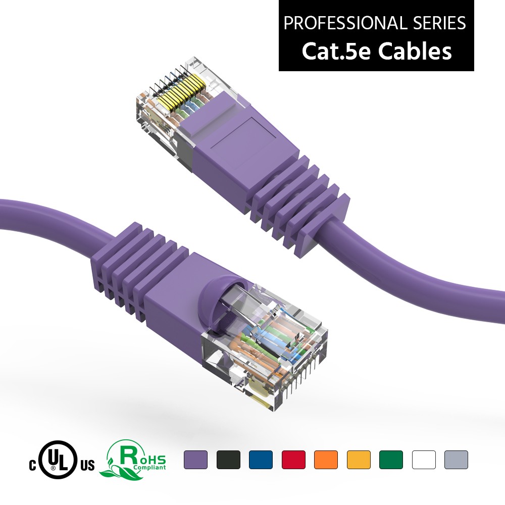 40Ft CAT5E UTP Ethernet Network Booted Cable Purple