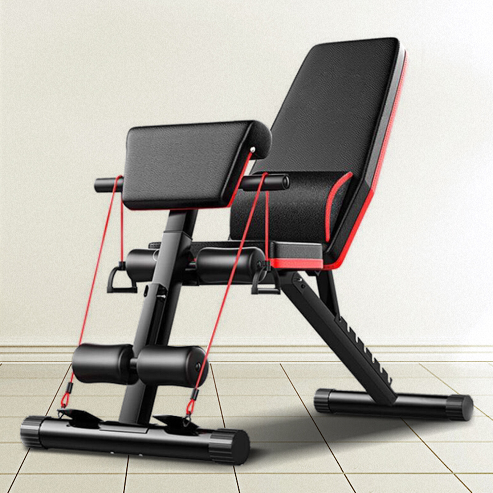 Adjustable Strength Training Bench Training Bench for Full Body Workout Black