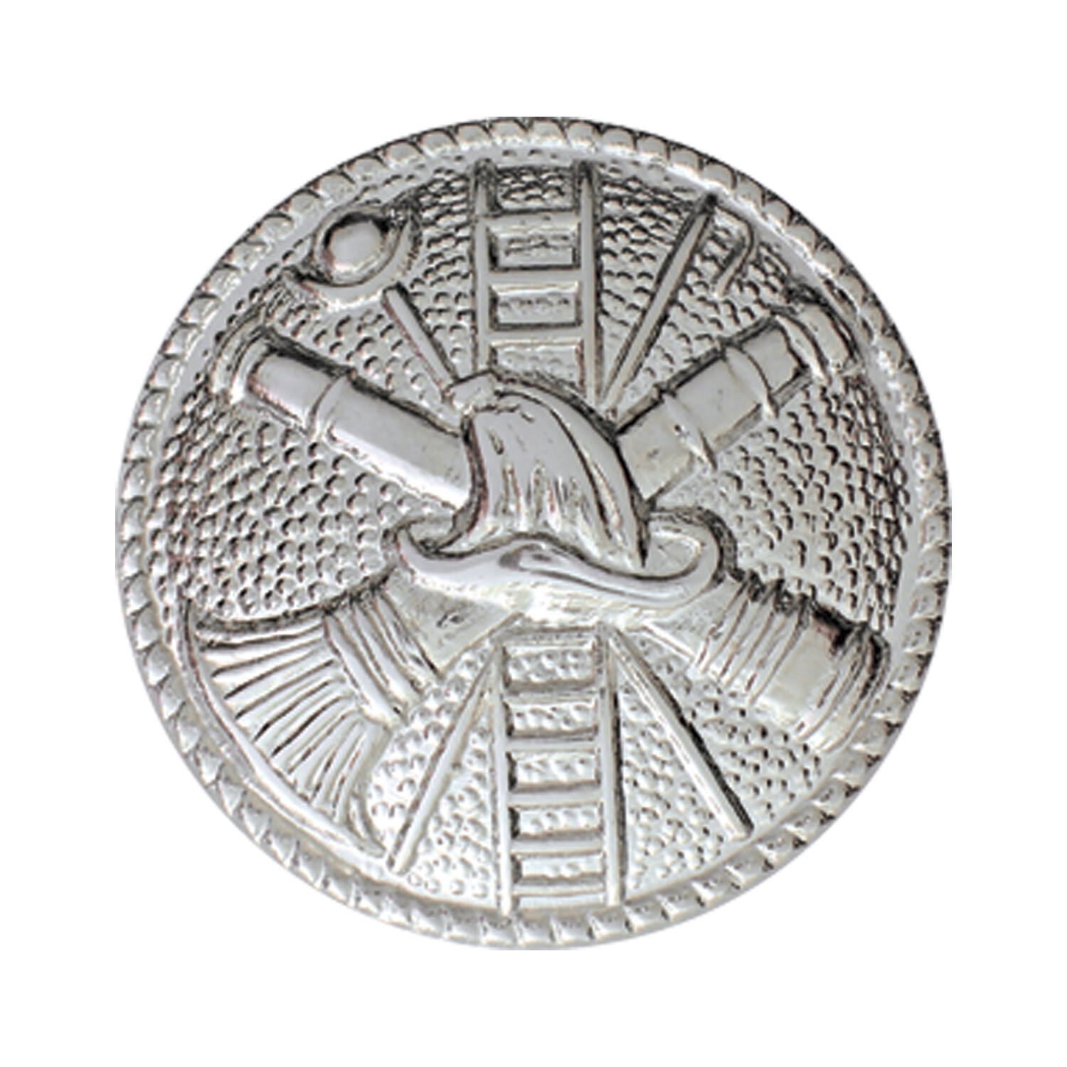 PREMIER EMBLEM P2613 1/2" NICKLE COLOR FIRE SCRAMBLE W/ ROPE COLLAR INSIGNIA
