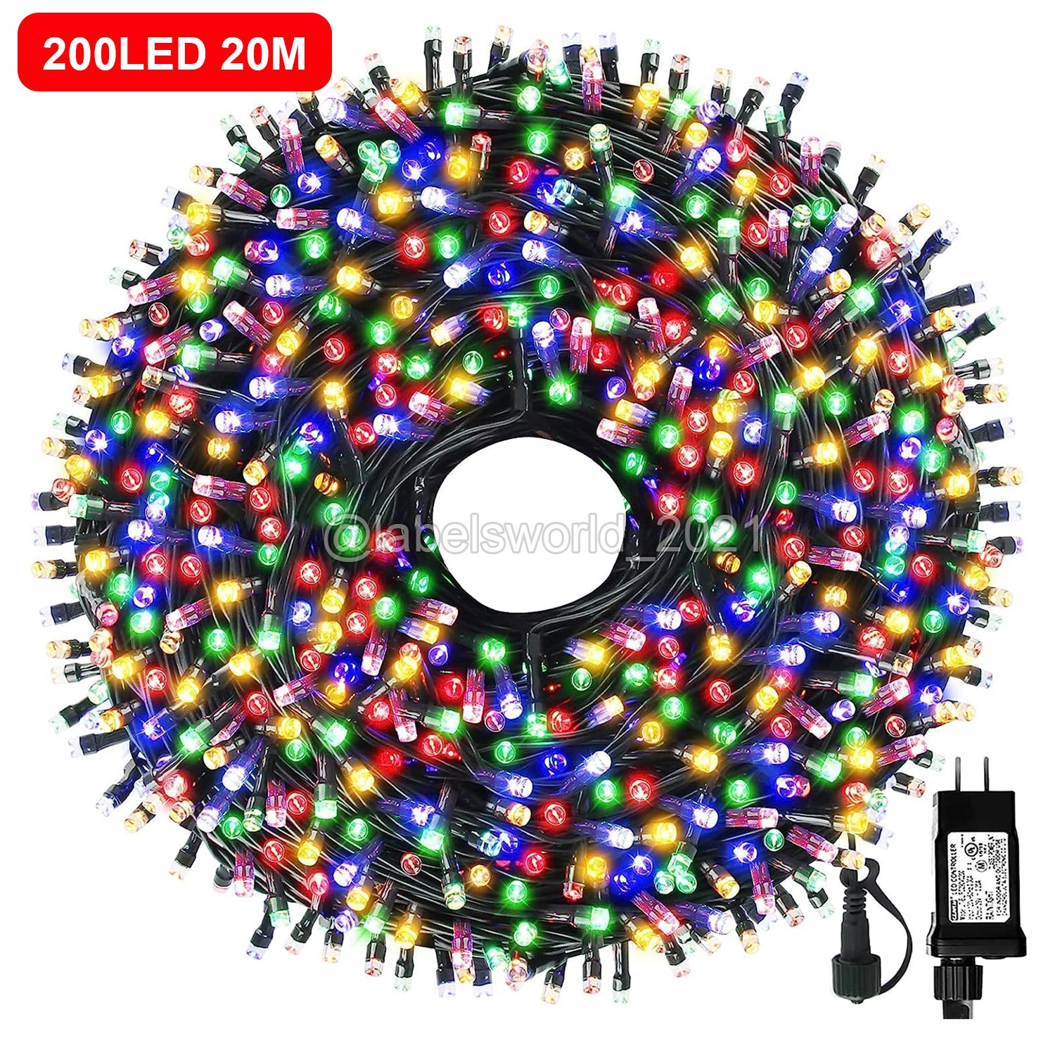Multicolor 200 LED Christmas String Lights Waterproof Christmas Lights 20m/65ft