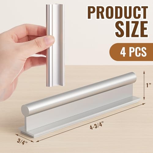 4 Pcs Self-Adhesive Edge Finger Pull Door Handle 4-3/4” Sliding Screen Sliver