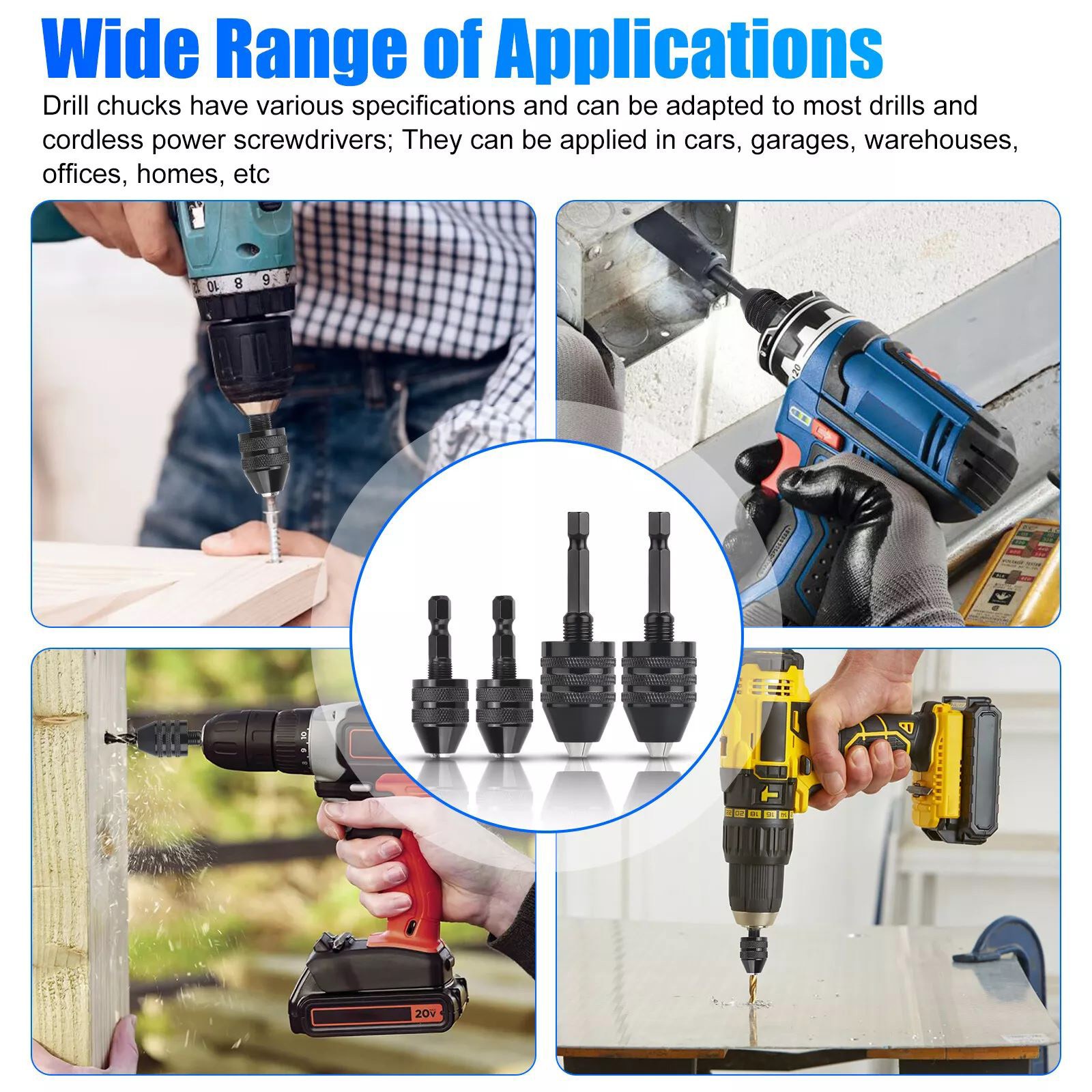 1/4inch hex shank Versatile Conversion Drill chuck for cordless screwdrivers