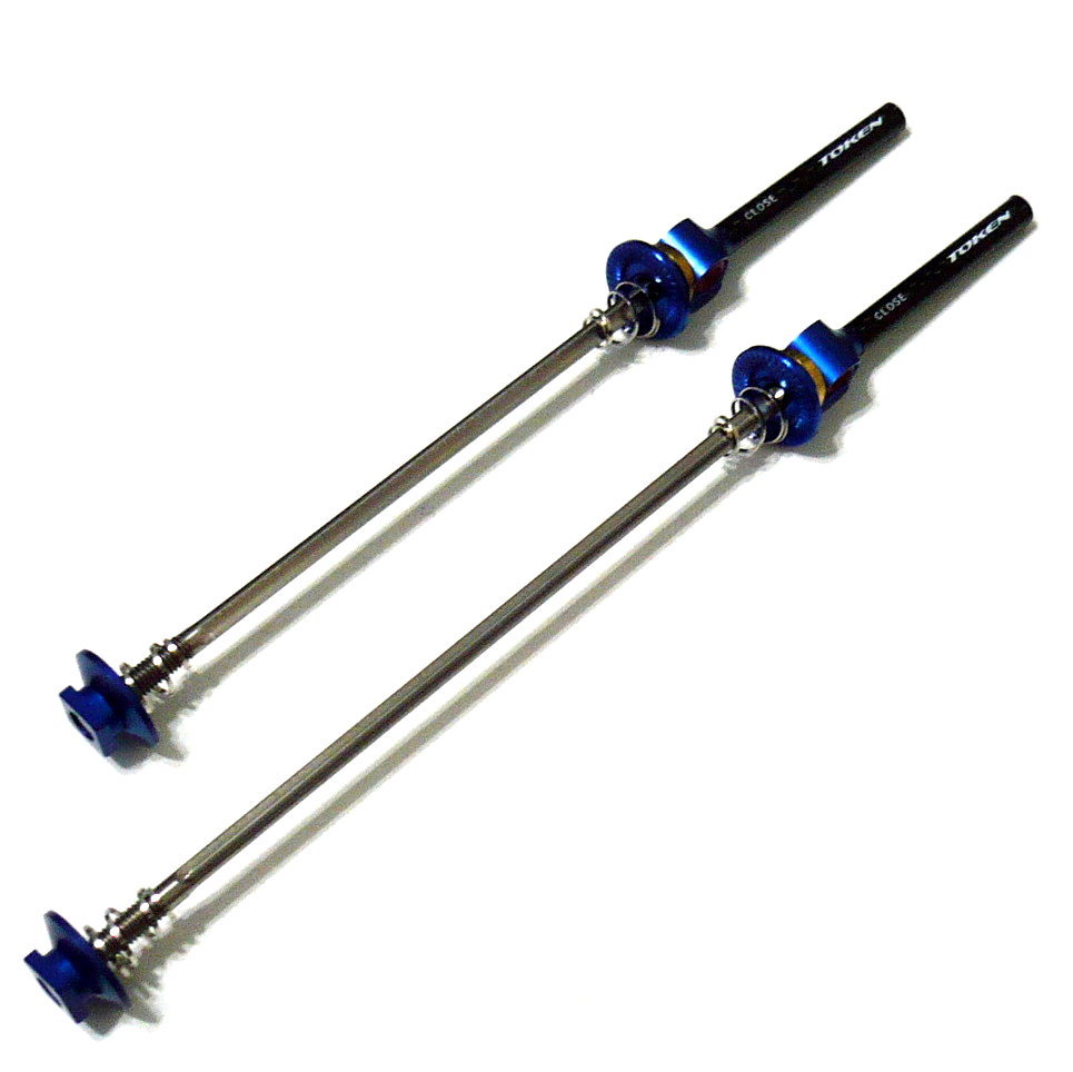 gobike88 TOKEN TK2342 Titanium Carbon Skewers, QR, for MTB, 36g, Blue, M65