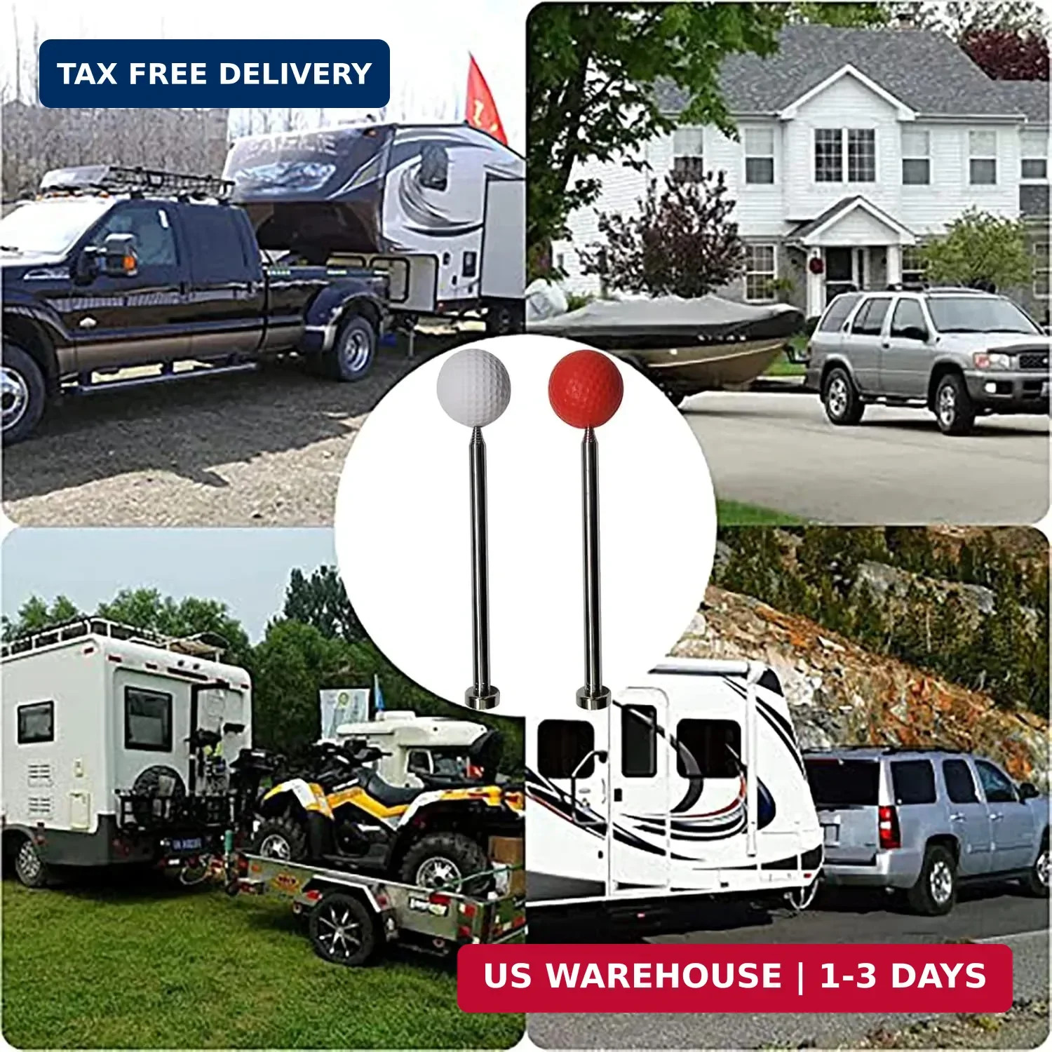 2pcs Tall Adjustable Magnetic Alignment Kit, Trailer Guide Poles, RV Accessories