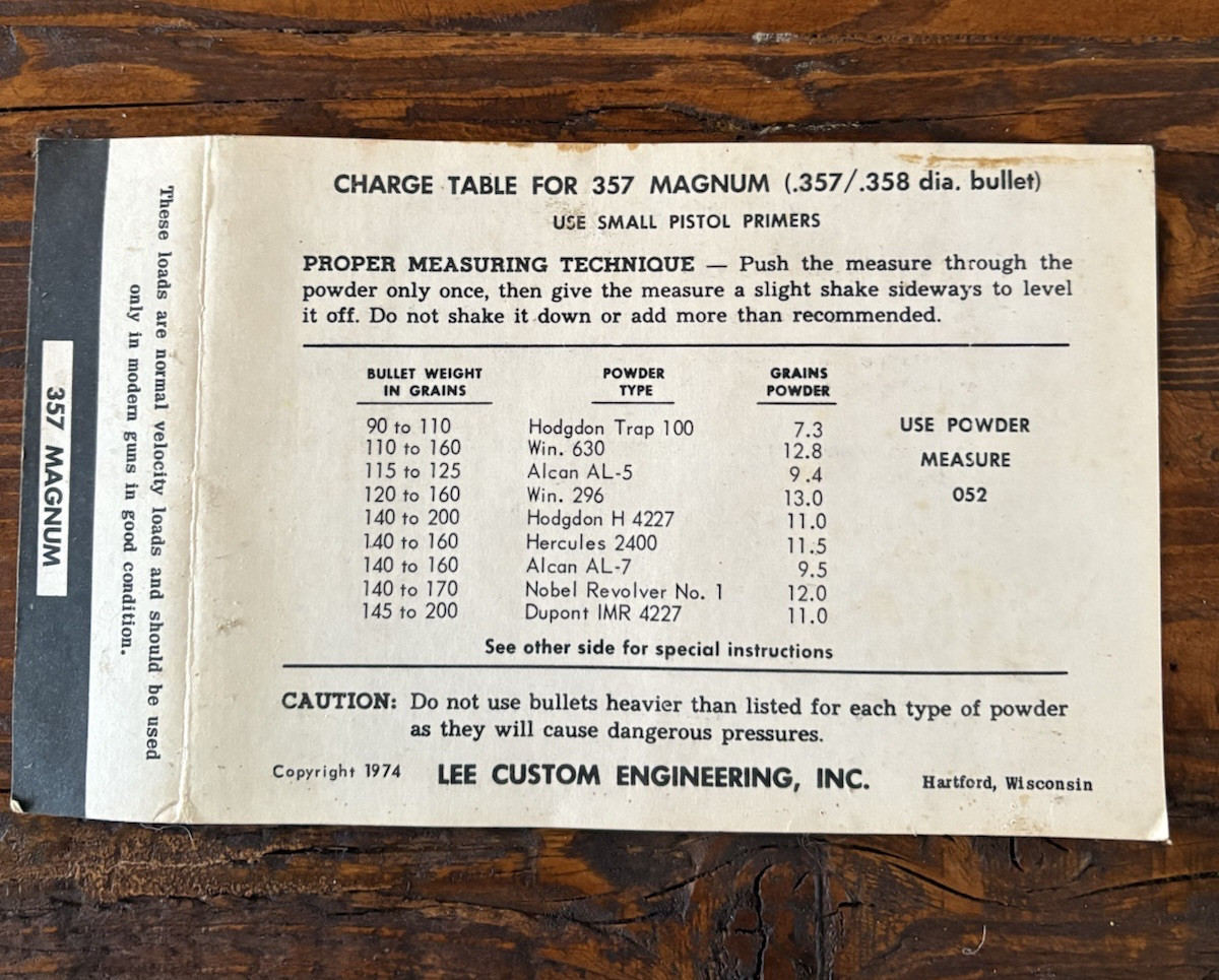 Lee Loader .38 Special/.357 Magnum Reloading Kit.