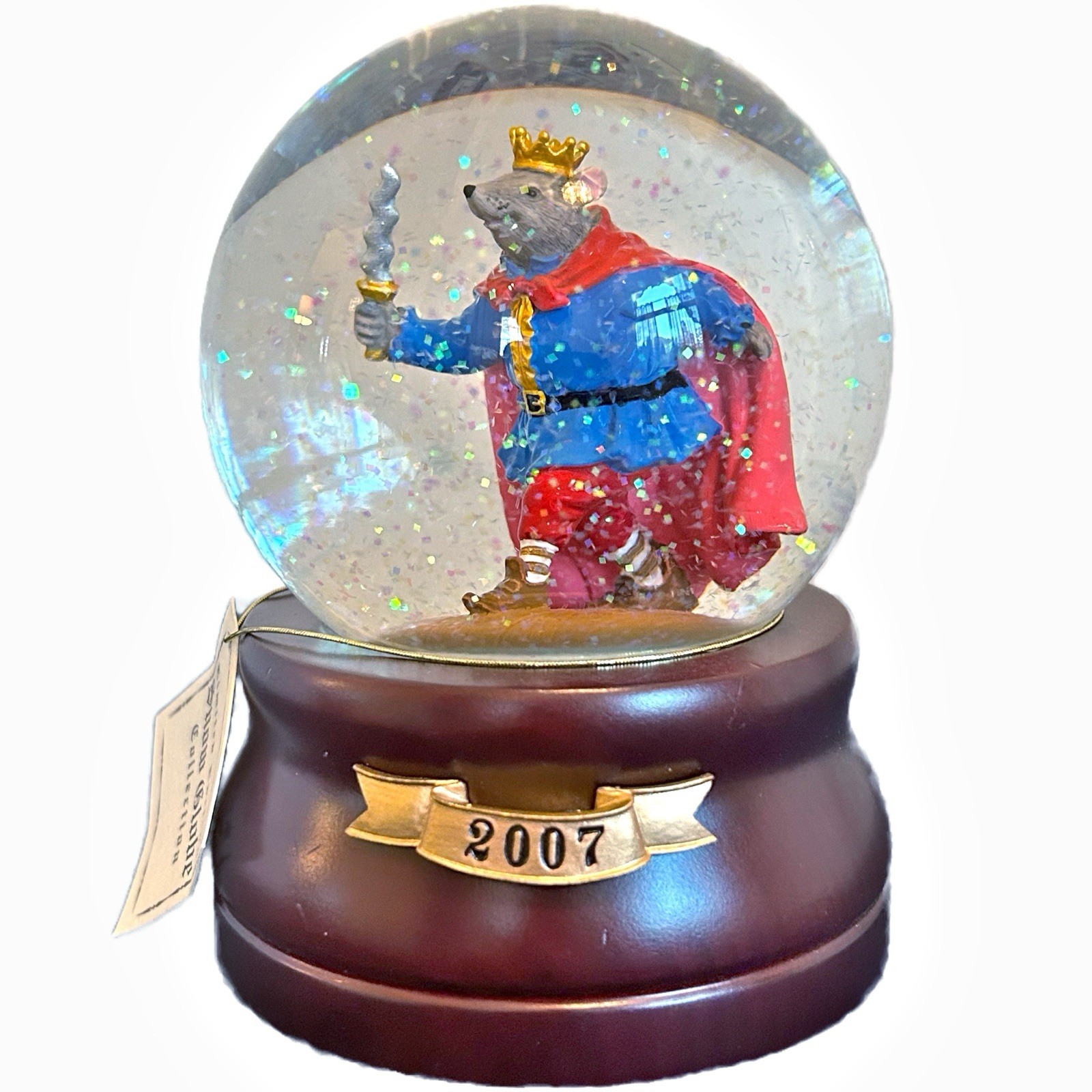 2007 Mouse King Nutcracker Musical Snow Globe w Tag Christmas Gift Ballet VTG