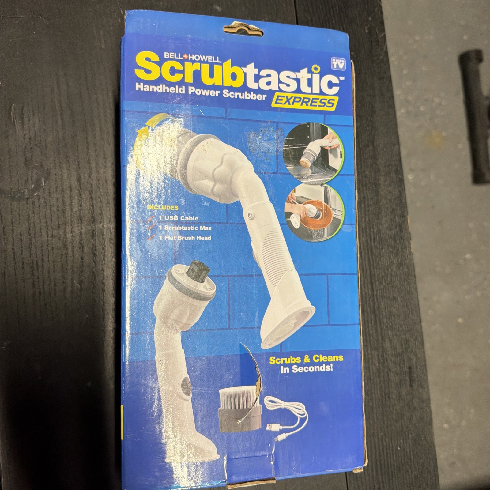 NEW Scrubtastic Express Bell Howell Handheld Power Scrubber Over 300 RPM