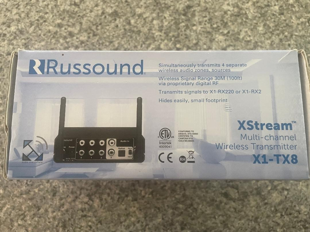 Russound XStream Multi-Channel Wireless Transmitter X1-TX8, New in Box