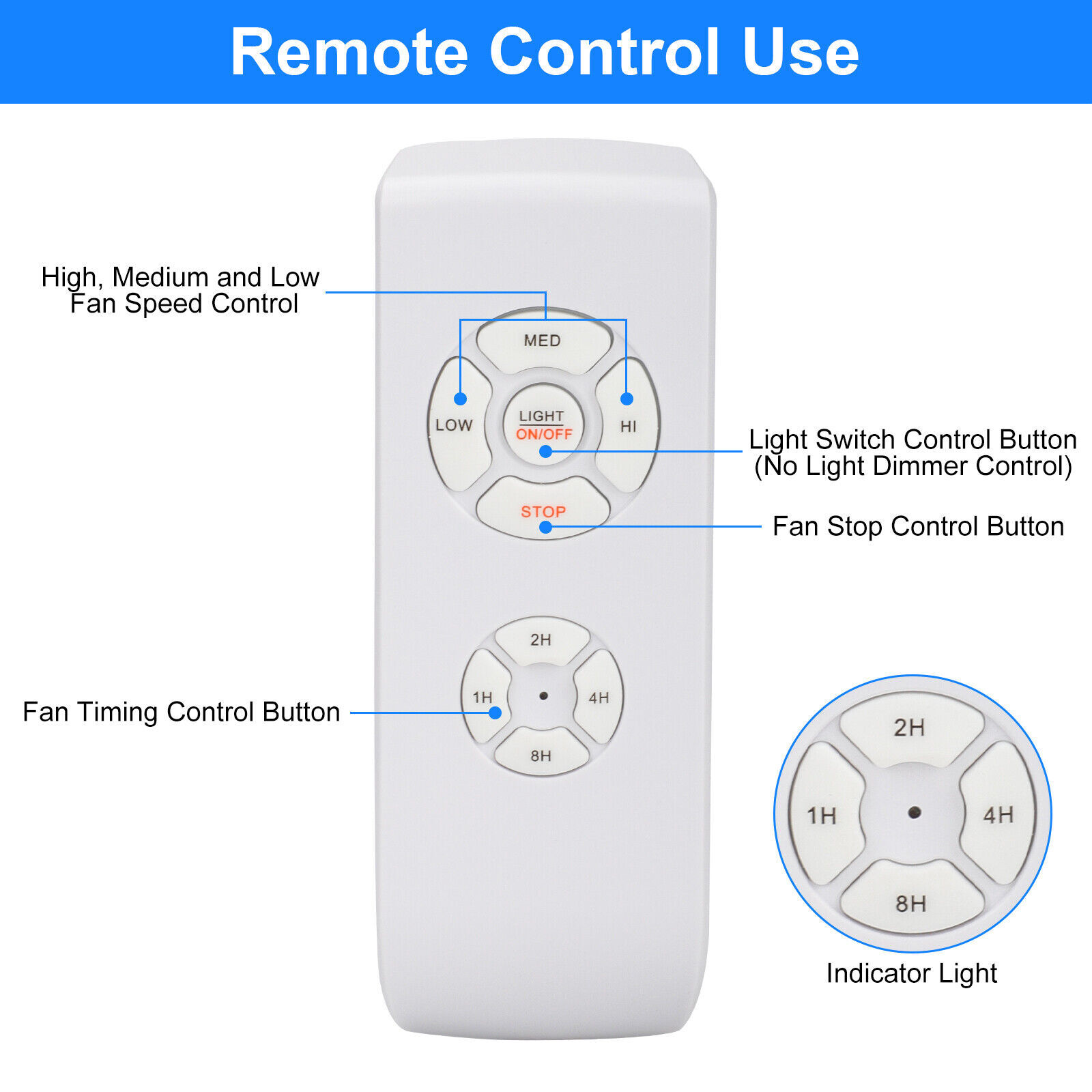 Universal Wireless 15M Timing Remote Control Receiver Ceiling Fan Lamp Light Kit