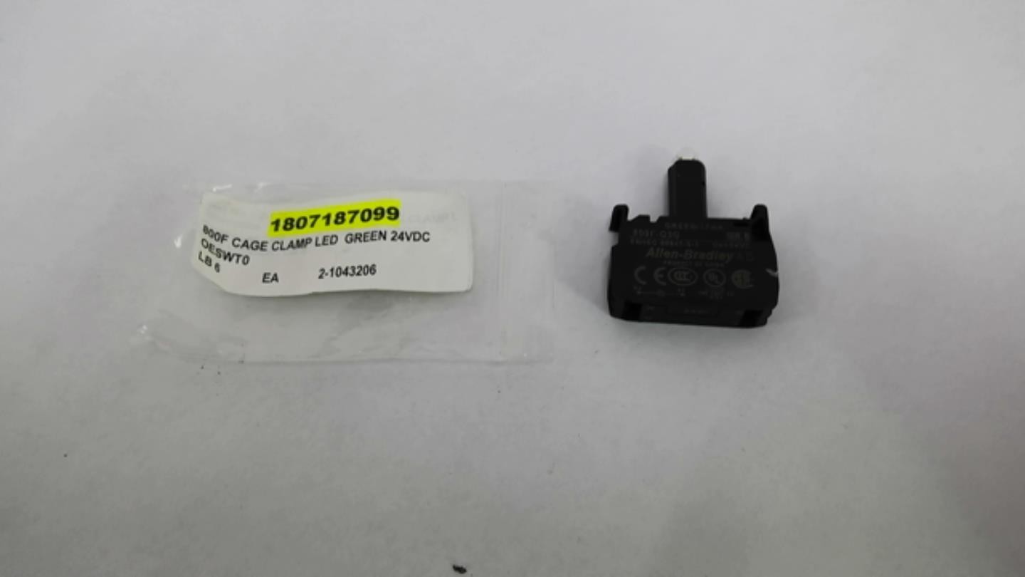 Allen Bradley 800F-Q3G Cage Clamp LED Module Green 24VDC
