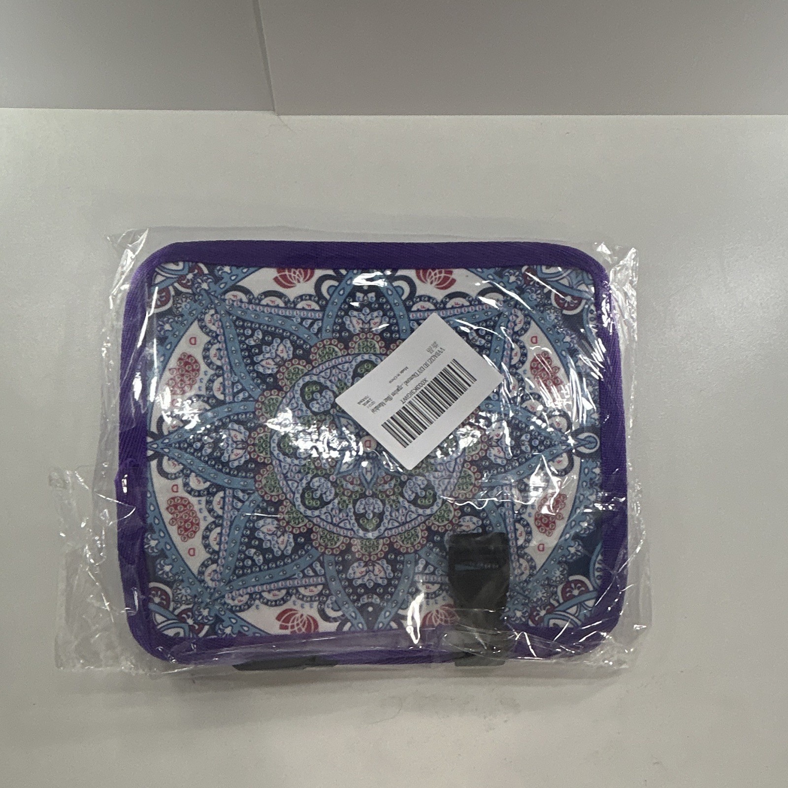 15in Blue Mandala Bedazzling Organizer/ purse w/ Carry Handle.