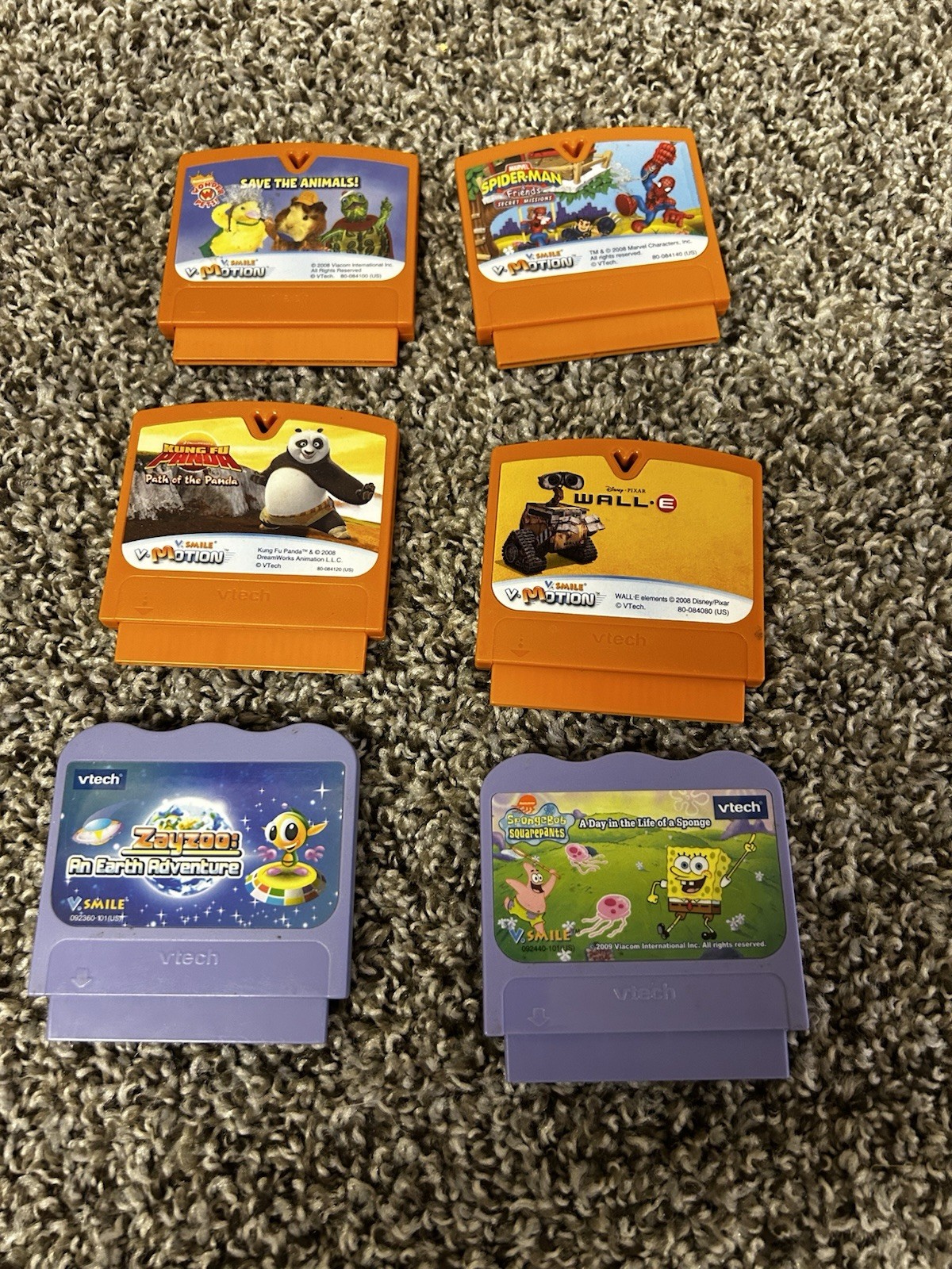 6 VTech V.Smile/motion Games – Spider-Man, Kung Fu Panda, WALL-E,  Wonder Pets