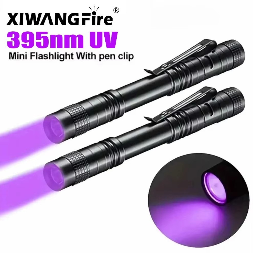 UV Pen Light 395nm Black Light Portable Ultra Violet Pocket Flashlight Mini