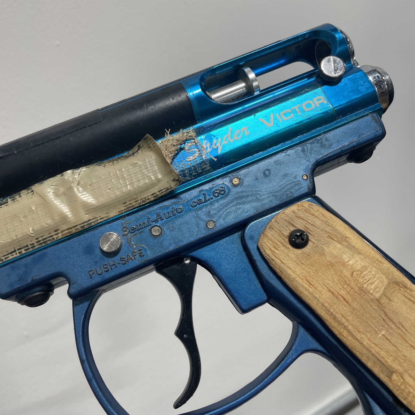 Kingman Spyder Victor Semi-Auto Paintball Gun - Gloss Teal USED As Is For Parts