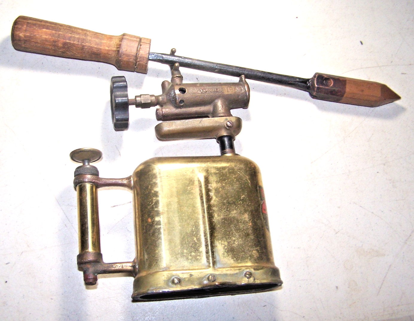 Antique Turner Brass Flat Tank Blow Torch