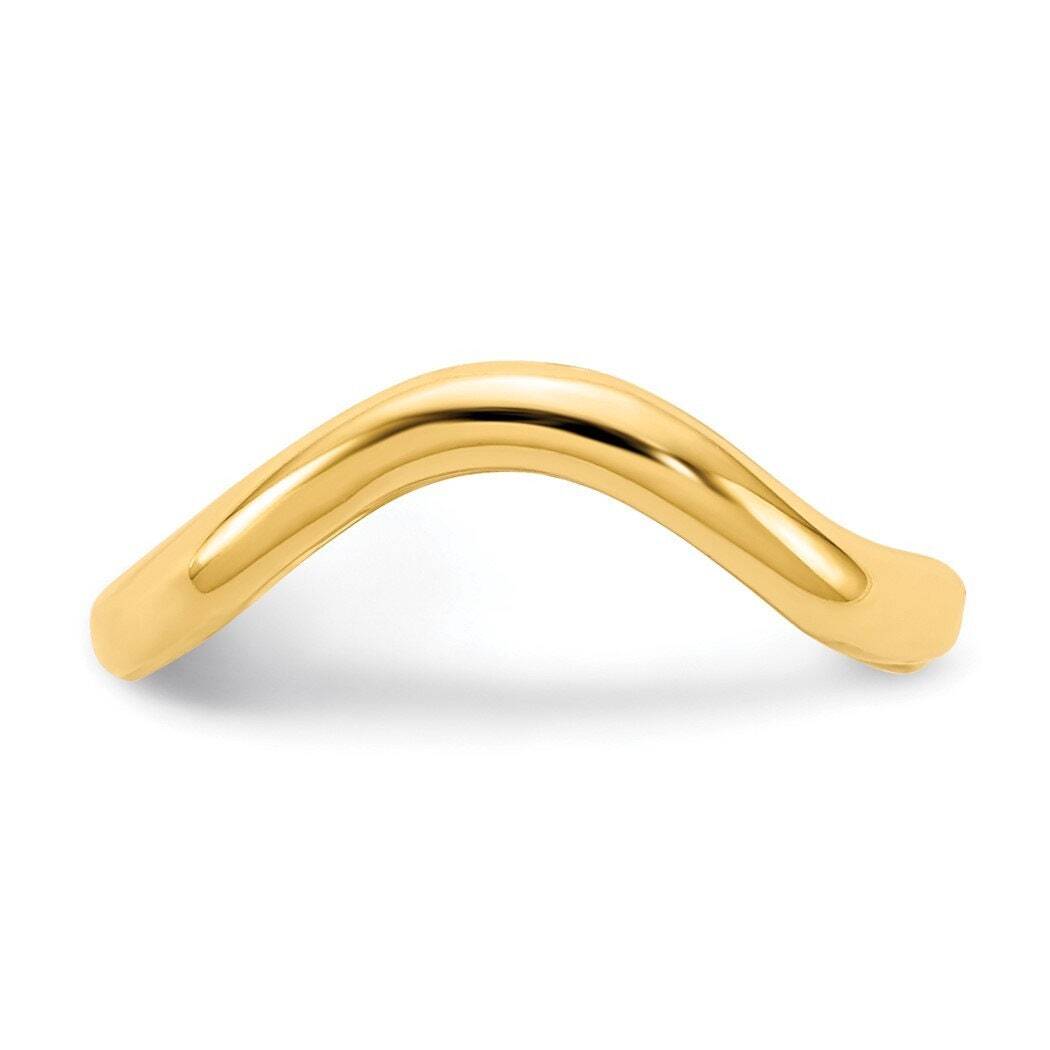Solid 10k or 14k Yellow Gold Polished Curved Adjustable Toe Ring - Toe Rings