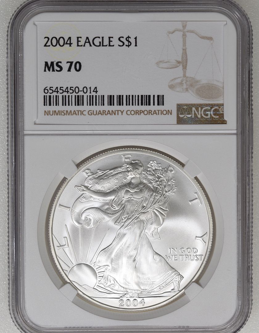 2004 Silver Eagle MS 70 NGC