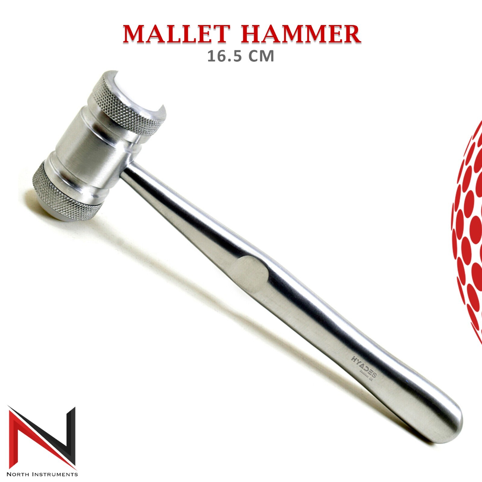 Mallet Hammer Handle Shaft 2-Way 25mm Mini Small Rubber And Nylon Head Face