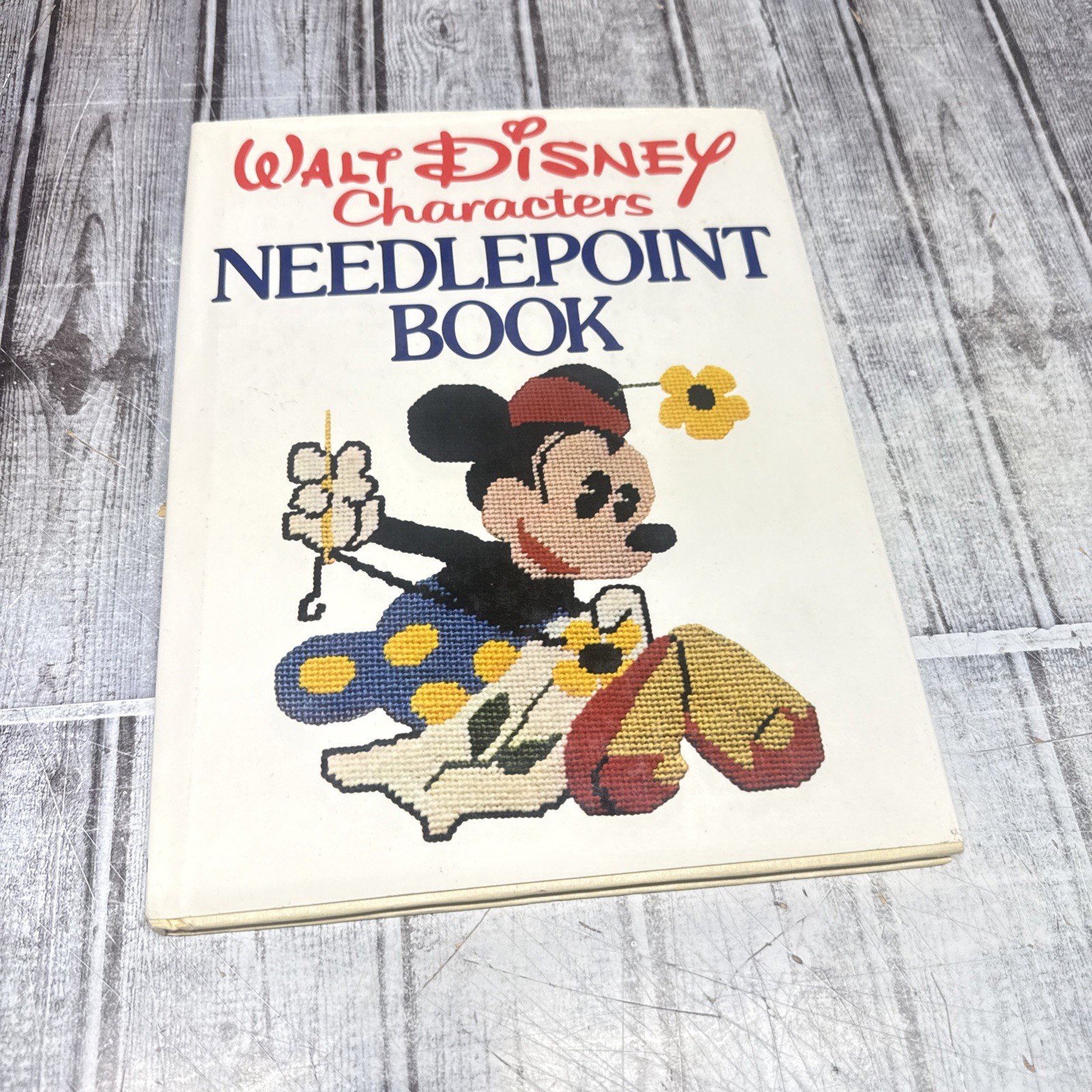 Walt Disney Characters Needlepoint Book Hardcover Embroidery Rare Vintage 1976