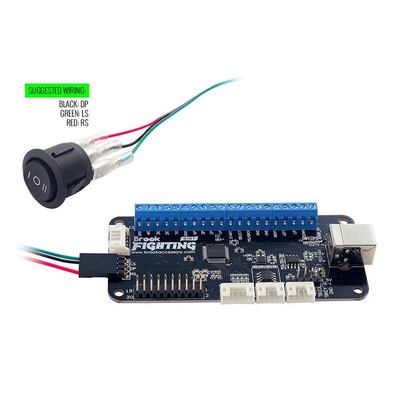 Quick Connect DP/LS/RS rocker Switch to Brook Universal Board With Harness Cable