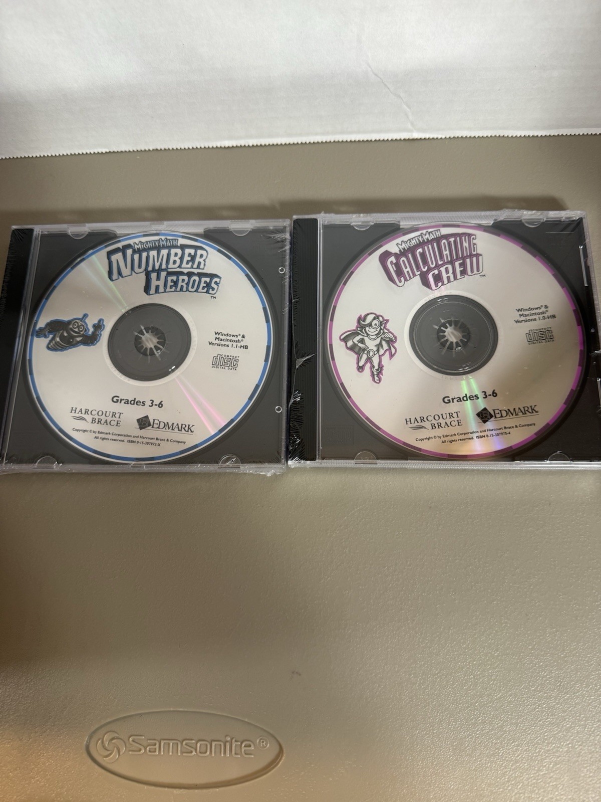 Lot 2 Vintage Math Advantage "Number Heroes & Calculating Crew" CD Grades 3-6