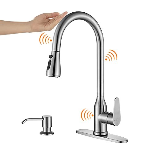 Touch Stainless Steel Kitchen Faucet with Pull-Down Touch On Sensor