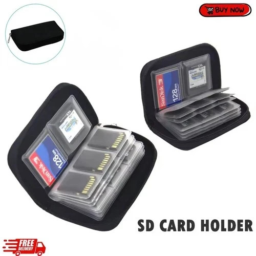Memory Card Storage Bag 22Slots SD Cards Organiser Pouch Card Carrying Case