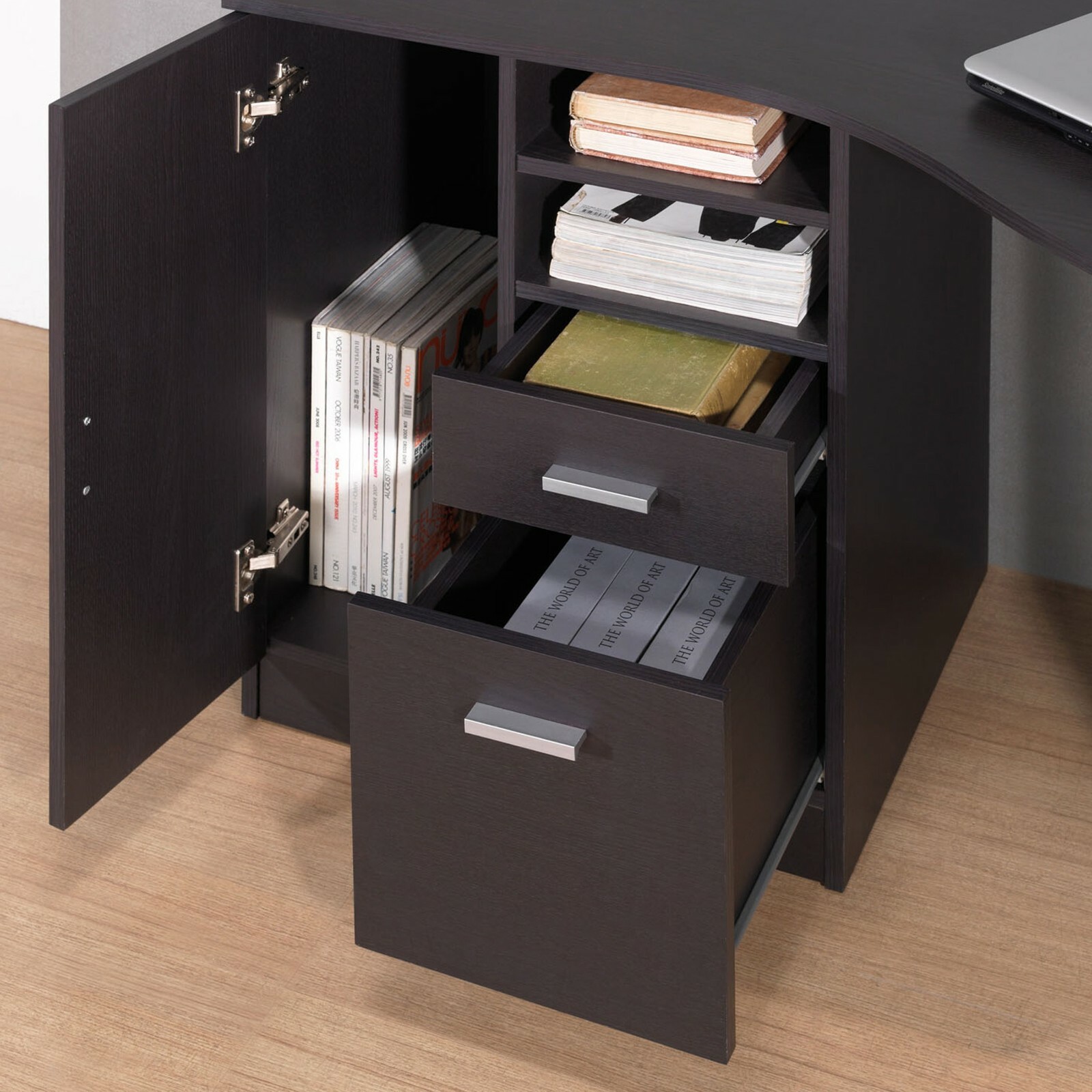 Techni Mobili Classic Office Desk Computer Workstation with Multiple Storages