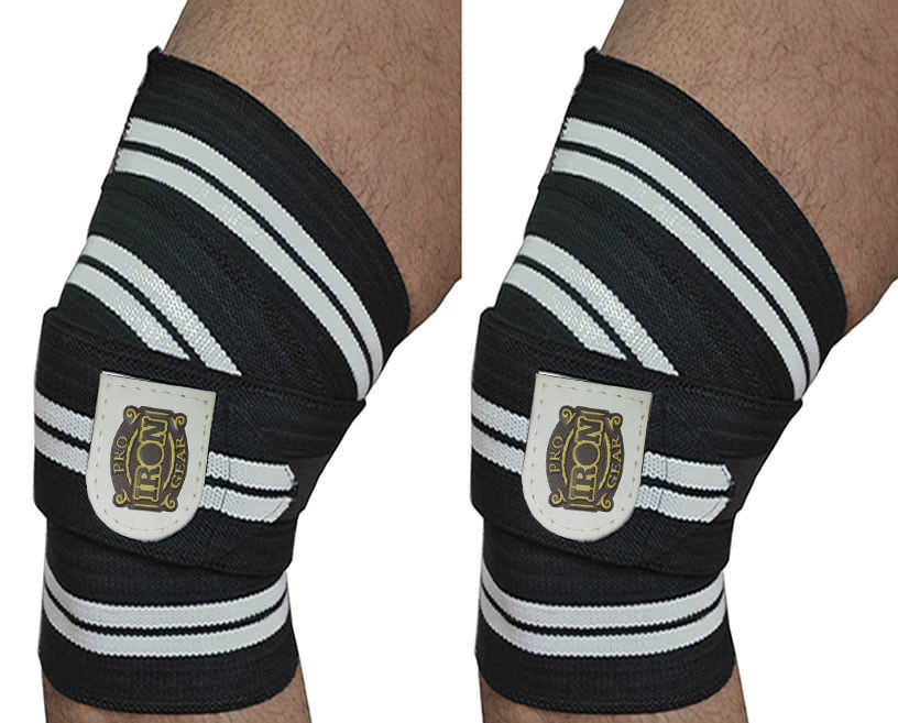 WEIGHTLIFTING KNEE WRAPS GYM TRAINING SUPPORT BANDAGES STRAPS