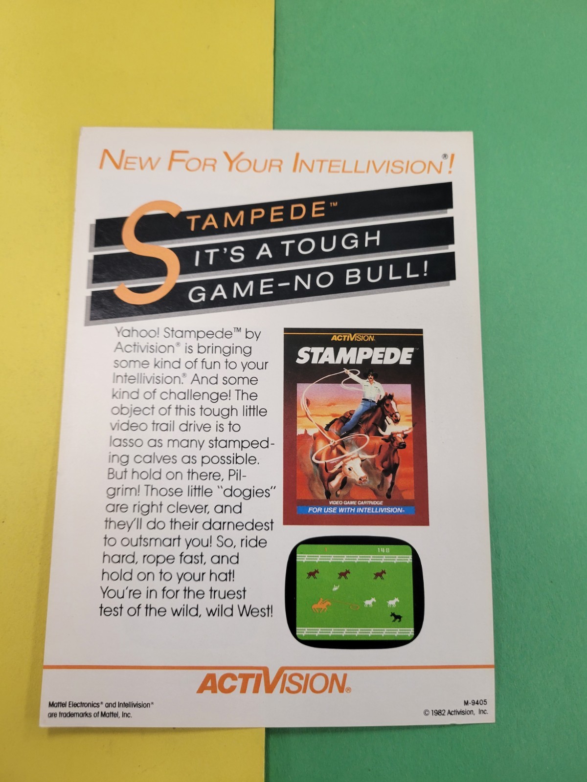 Intellivision  Pitfall Stampede Game Insert Only