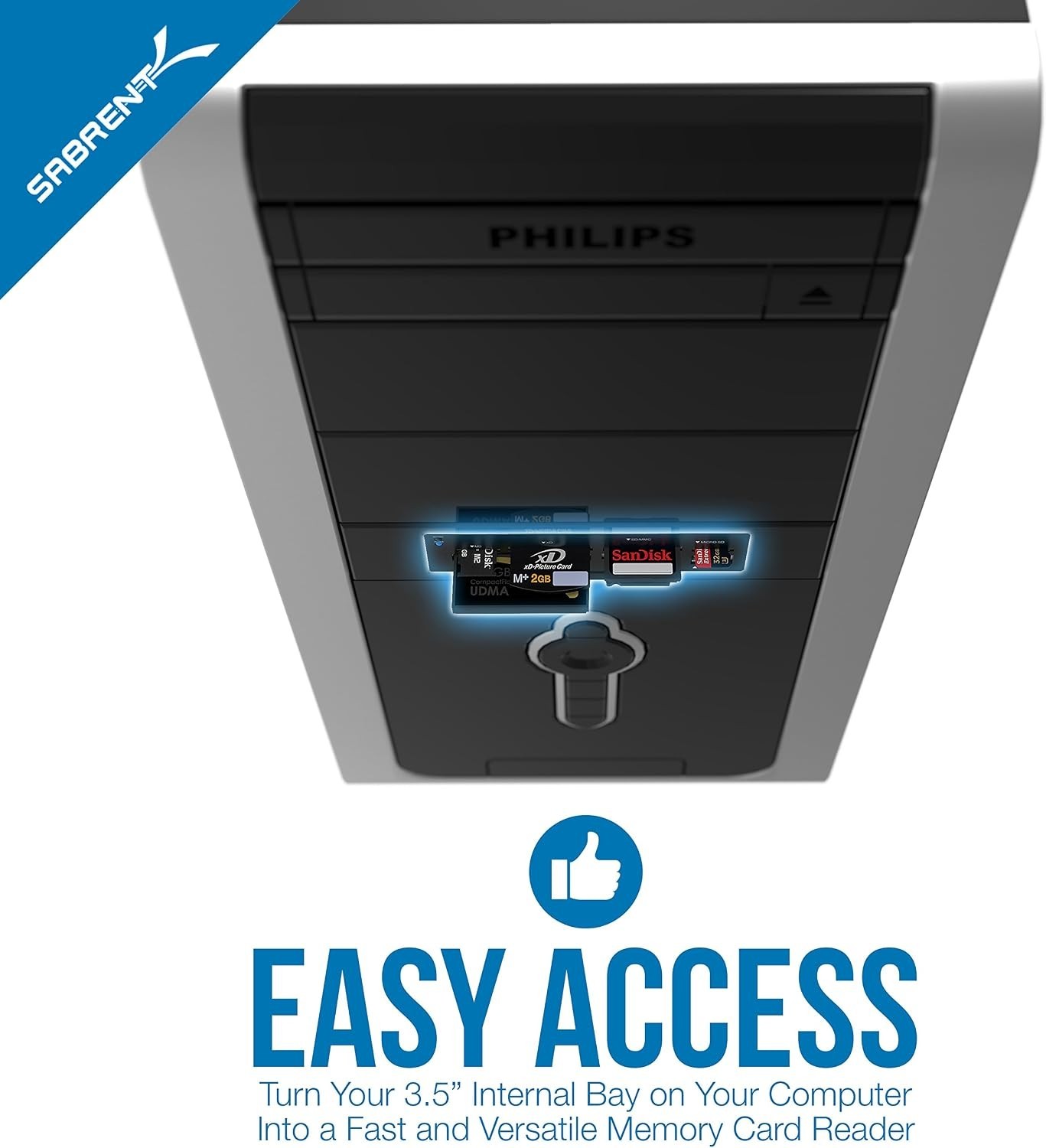 Stylish 74-in-1 Internal Card Reader with Fast Transfer for Windows/Mac Systems