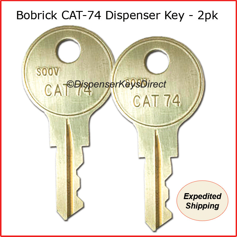 Bobrick "CAT-74" Key -(2/pk.) for Paper Towel, Toilet Tissue Dispensers